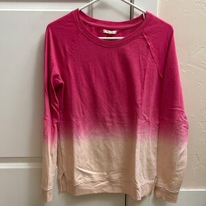 Maurices Pink and Cream Ombre Long Sleeve Tee